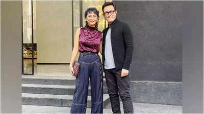 Aamir Khan and Kiran Rao pose together at 'Laapataa Ladies' promotion