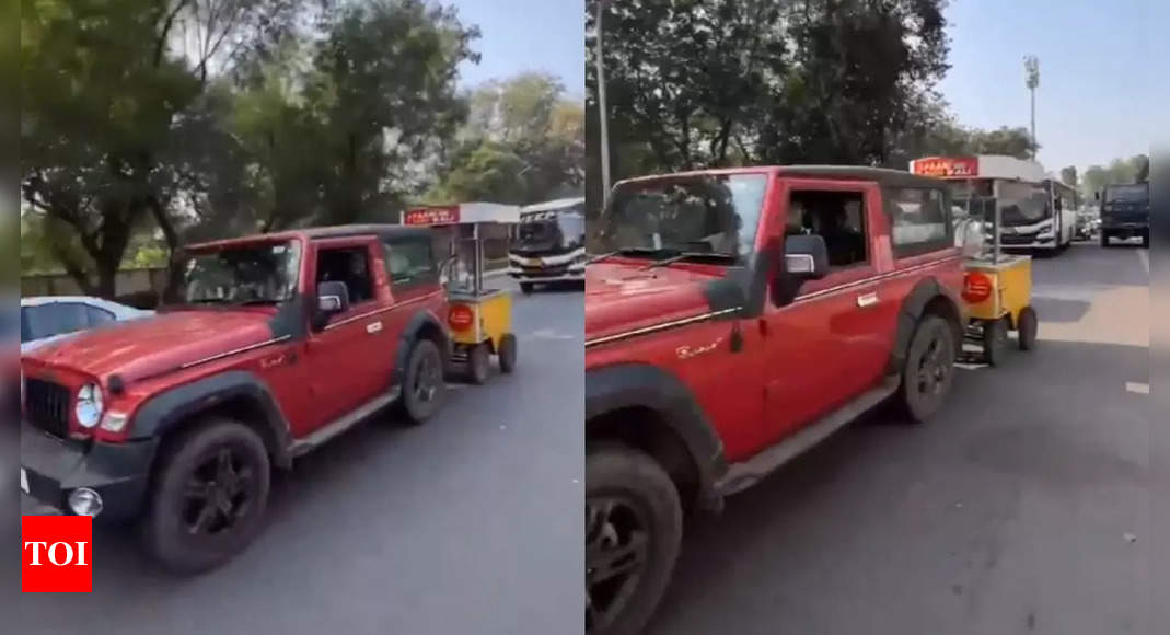 Watch: Panipuri-selling woman who uses Mahindra Thar to tow her cart, Anand Mahindra reacts |