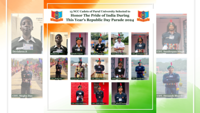 13 NCC cadets of Parul University selected to honour the pride of India during in the 2024 Republic Day parade