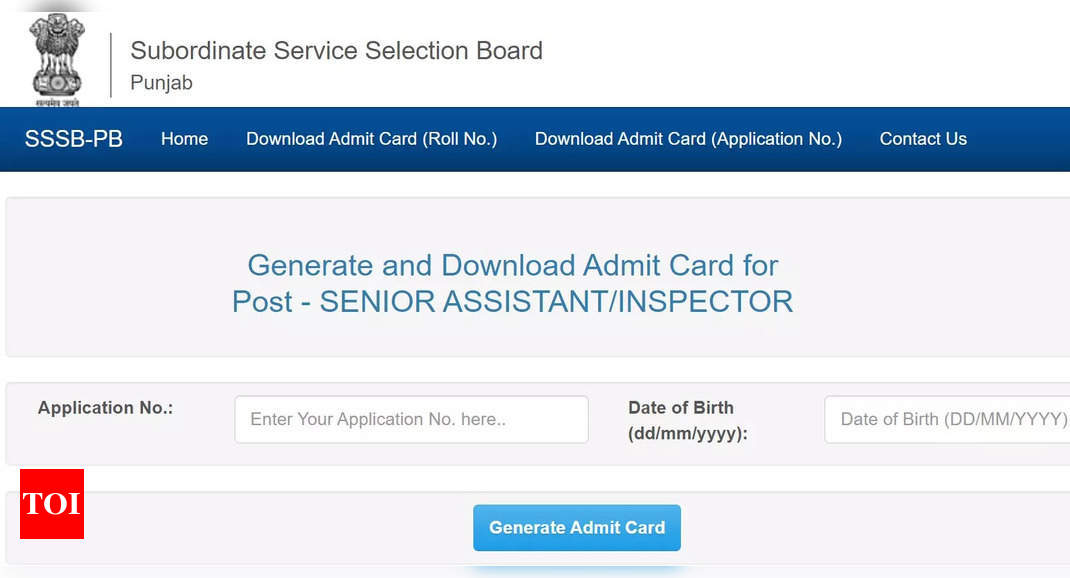 Download PSSSB Senior Assistant Admit Card 2024 | Punjab Subordinate ...