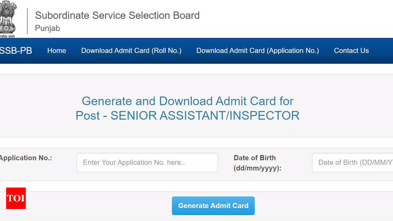 Download PSSSB Senior Assistant Admit Card 2024 Punjab