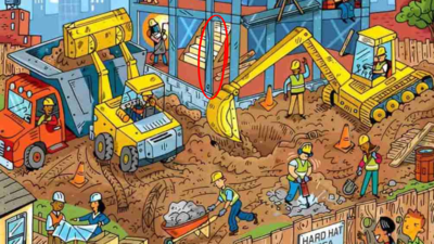 Optical illusion: You'll need the sharpest set of eyes to spot a toothbrush on this construction site