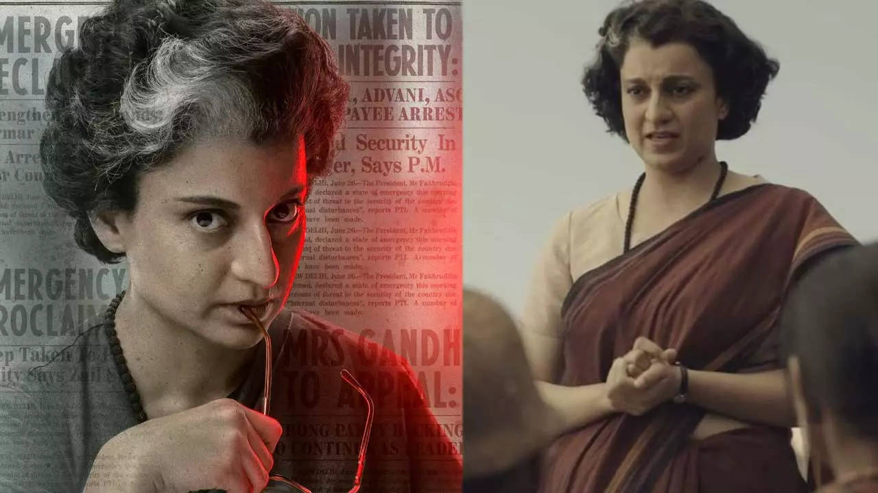 Emergency: Netizens applaud Kangana Ranaut's uncanny resemblance to the  Late Former Prime Minister Indira Gandhi | - Times of India