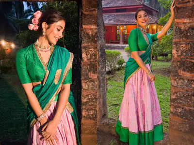Pooja Hegde's mithai pink and green silk lehenga is perfect for 'Dulhe ki behen'