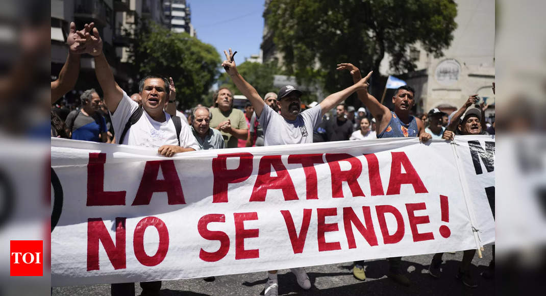 Argentina’s strike: Unions and streets protest Javier Milei’s austerity measures | World News – Times of India
