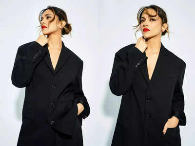 Deepika Padukone wears an over-sized pantsuit for 'Fighter' promotions ...