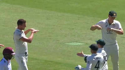 Watch: Josh Hazlewood 'shoos' away Covid positive Cameron Green while celebrating fall of wicket