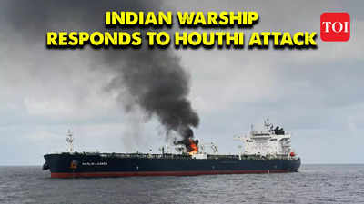 Houthi Rebels launch shocking attack on ship with 22 Indians, Indian Navy races against inferno