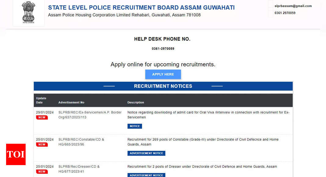 Assam Police Constable Recruitment 2024: Notification for 269 Vacancies Released, Apply Online by Feb 15