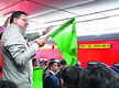 
Dhami flags off Aastha spl from Haridwar to Ayodhya
