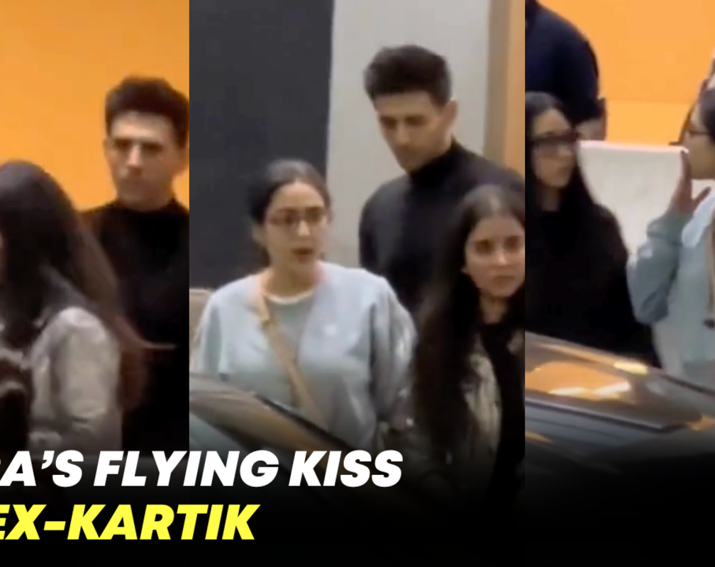 
Sara Ali Khan gives a flying kiss to ex-boyfriend Kartik Aaryan, video goes viral
