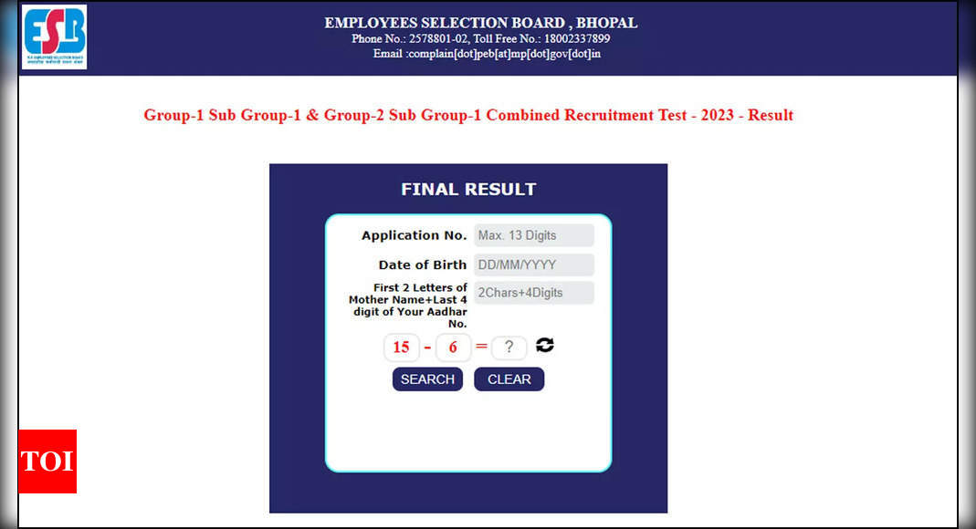 MPESB Recruitment 2023: Group 1 & 2 Results Declared at esb.mp.gov.in; Download Here