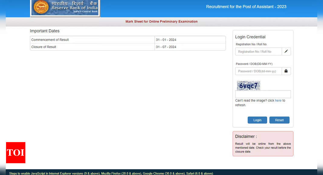 RBI Assistant Prelims Score Card 2023 Released: Download Now |