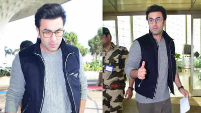 Ranbir Kapoor sports his 'Rajneeti' look at the airport with spectacles, netizens call him Harry Potter and say: 'We get it Alia' - WATCH video