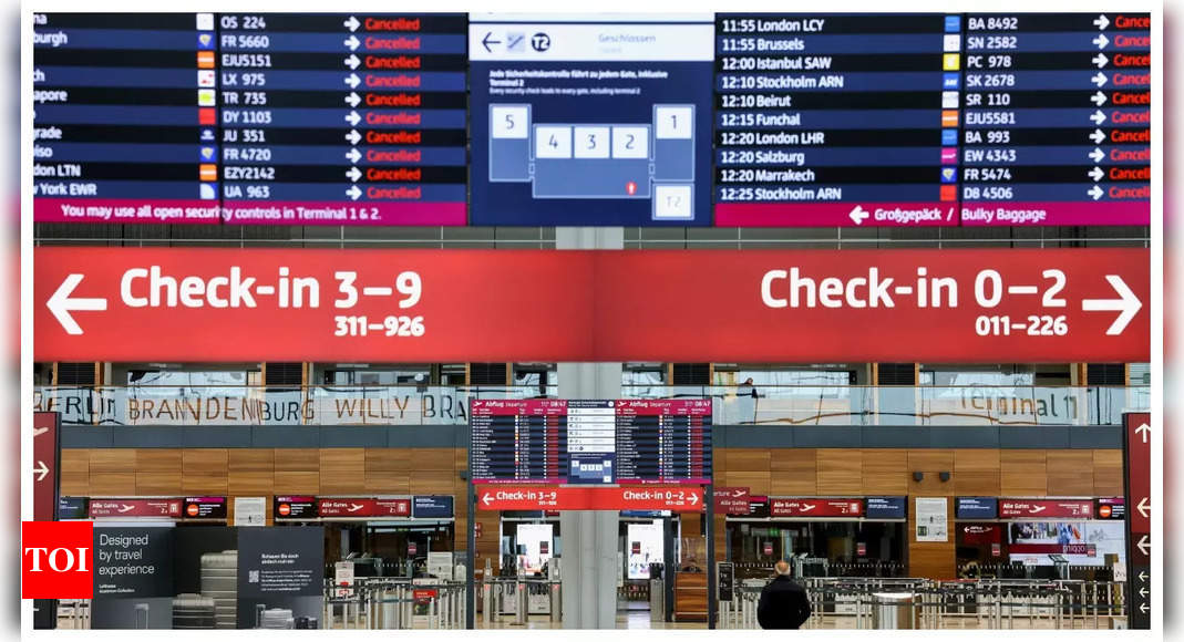 Strike by security staff at most major German airports cancels hundreds of flights – Times of India