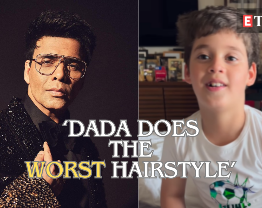 
Hilarious! Karan Johar's son wants 'Rockstar' hairstyle; challenges the filmmaker to shave his head
