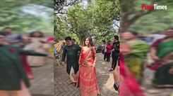 Amruta Deshmukh's grand entry at her wedding