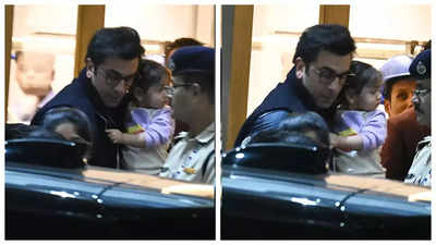 Ranbir Kapoor holds daughter Raha in his arms as he gets snapped at the airport with Alia Bhatt - See photos