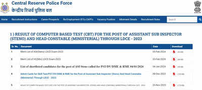 CRPF HCM Final Result 2023 declared at crpf.gov.in, direct link here