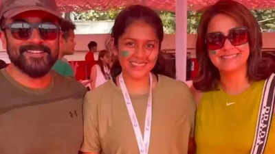 Proud parents! Suriya and Jyotika attend their daughter Diya's school sports day