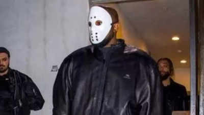 Kanye West steps out in Jason Voorhees mask
