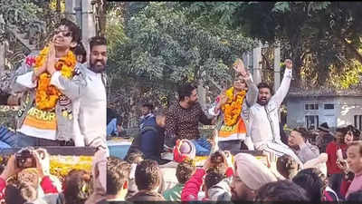 Bigg Boss 17's first runner up Abhishek Kumar receives a grand welcome by massive crowd at his home town in Chandigarh, watch video