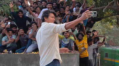 Vijay's selfie video; 'GOAT' actor continues to prove his mass in Pondicherry