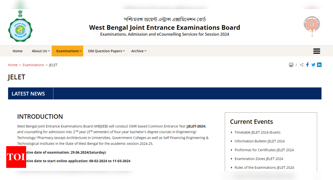 WBJEEB JELET 2024 WBJEEB JELET 2024 registration Check eligibility