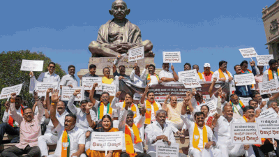 Political turmoil in Karnataka: BJP and Congress lock horns in protests amid fund allocation row