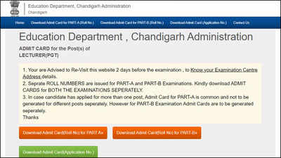 Chandigarh PGT Admit Card 2024 Released at chdeducation.gov.in; Download Here