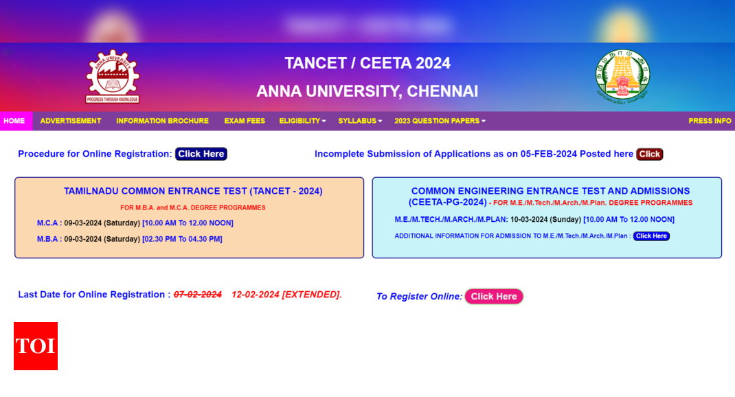 TANCET 2024: TACNET 2024 registration deadline extended till Feb 12, exam on Mar 9; here’s how to apply