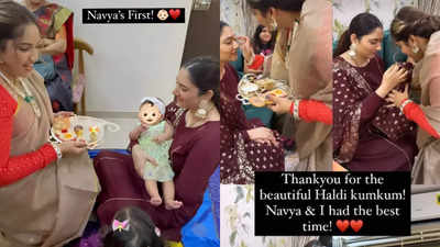 Disha Parmar shares happiness as she enjoys her Haldi Kumkum ceremony with daughter Navya for the first time, see pics