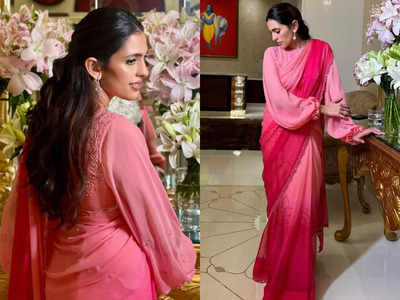 Shloka Mehta Ambani looks regal in a Manish Malhotra sari