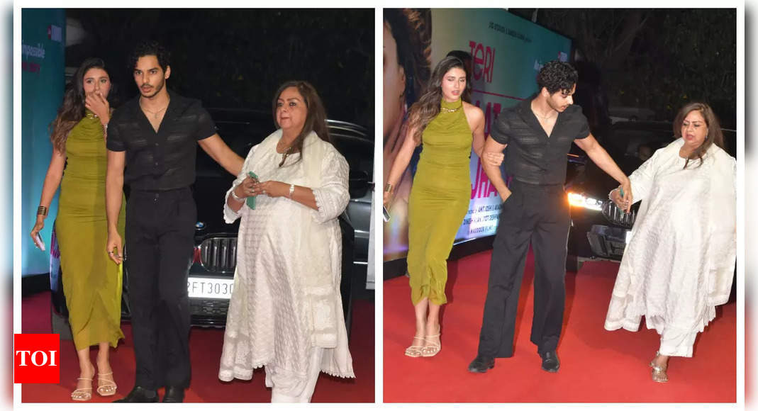 Ishaan Khatter arrives with mother Neliima Azeem and girlfriend Chandni Bainz at screening of Shahid Kapoor-Kriti Sanon starrer ‘Teri Baaton Mein Aisa Uljha Jiya – See photos |
