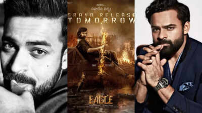 Varun Tej and Sai Dharam Tej wish Ravi Teja to have a mass explosion in theatres with 'Eagle'