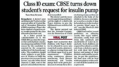 T1 diabetics can take various tools into exam hall: CBSE