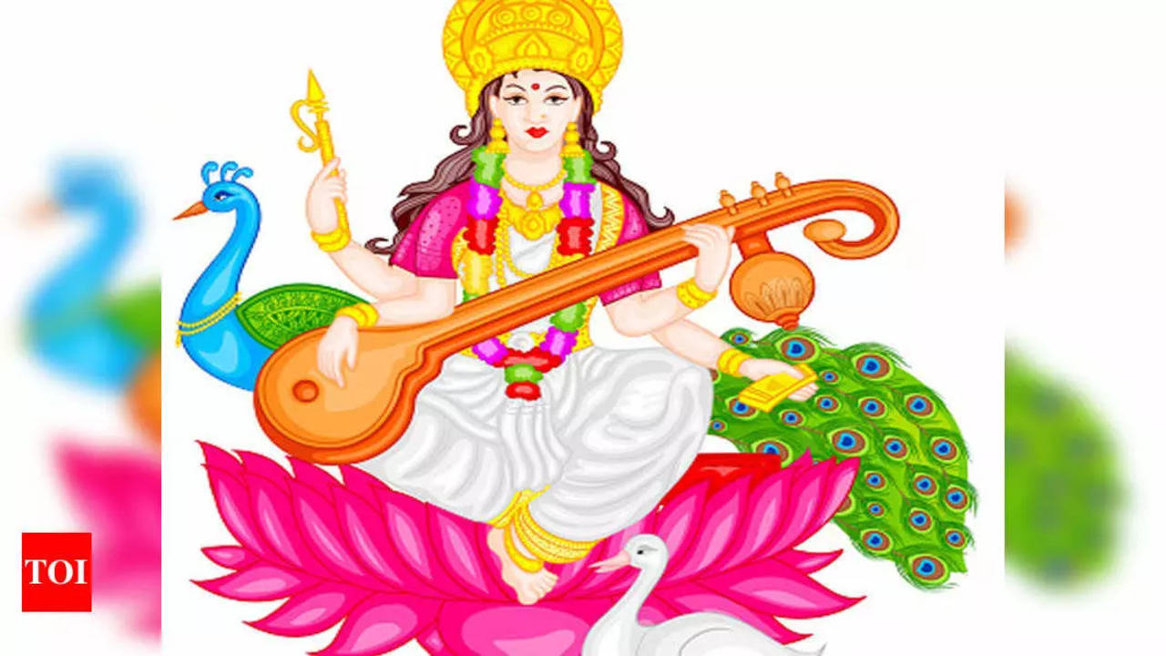 saraswati pujar scenery drawing with oil pastel color,saraswati devi drawing  step by step,saraswati - YouTube