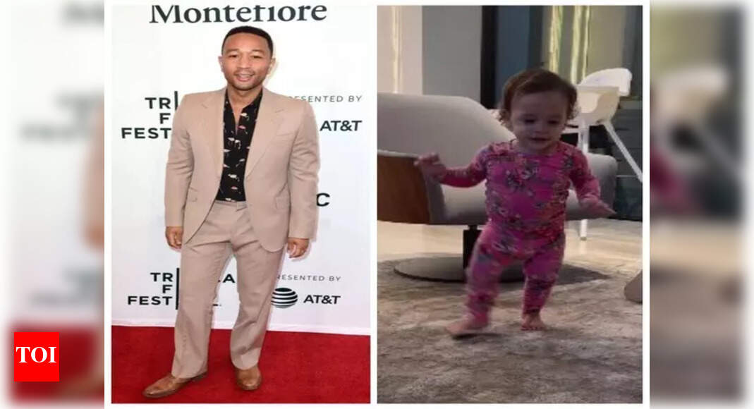 Watch John Legend's Daughter Esti Takes Her First Steps in Adorable
