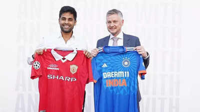 Suryakumar Yadav meets Manchester United icon Ole Gunnar Solskjaer