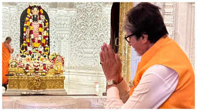 Amitabh Bachchan visits Ayodhya Ram temple for a second time; offers jewellery and prayers
