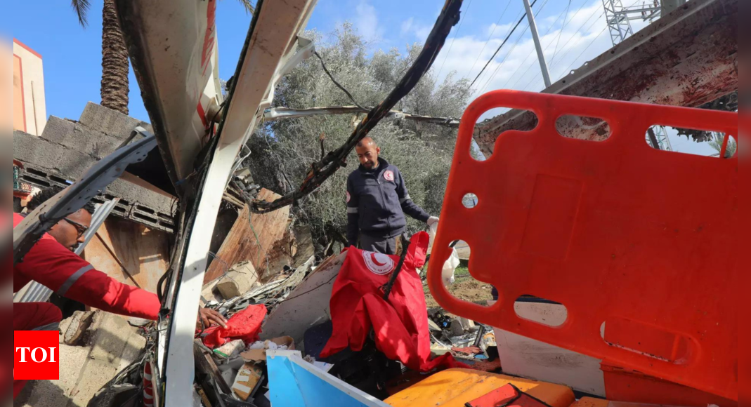 Body of Gaza girl, ambulance team trapped under Israeli fire found after 12 days | World News – Times of India