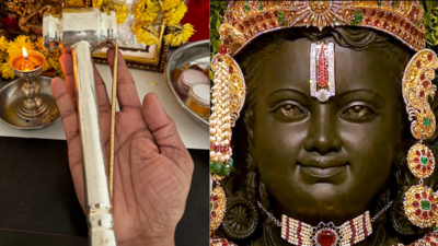 Sculptor Arun Yogiraj shares photo of hammer, chisel he used to carve 'divine eyes' of Ram Lalla