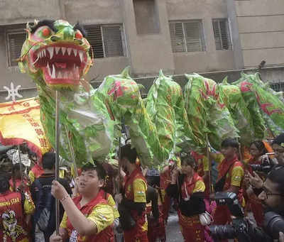 Dancing dragons ring in the Chinese New Year