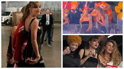 Super Bowl: Taylor Swift chugs beer, watches nervously as beau Travis Kelce's Kansas City Chiefs trail behind San Francisco 49ers