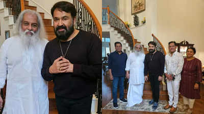 Mohanlal meets Yesudas at his residence in the USA, see pics