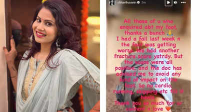 Chhavi Mittal shares her foot injury update with fans, says, "Scans are positive, doctors have advised me to avoid impact on foot"