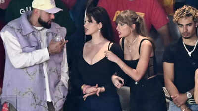 Watch: Lana Del Rey takes a tumble in star-studded suite celebration at