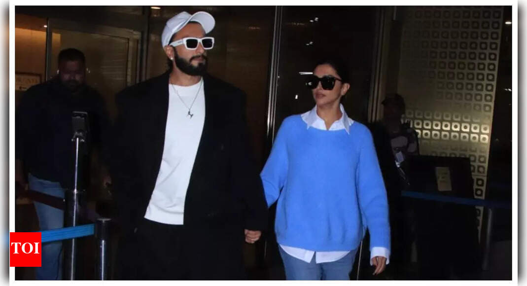 Ranveer Singh and Deepika Padukone give off power-couple vibes as they walk hand-in-hand at airport: Pics
