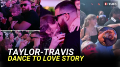 Taylor Swift and Travis Kelce dance to Love Story, seal it with a kiss | Super Bowl After Party
