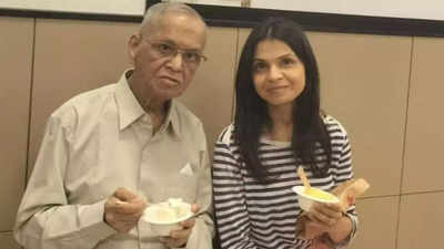 Narayana Murthy and daughter Akshata enjoy 'Corner House' ice cream in Bengaluru